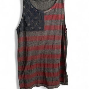 Flag Tank Top Red Gray Blue